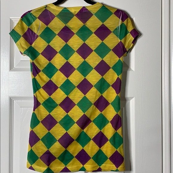 Raw Dyed Diamond Jester Print Tee Shirt - Picture 7 of 8